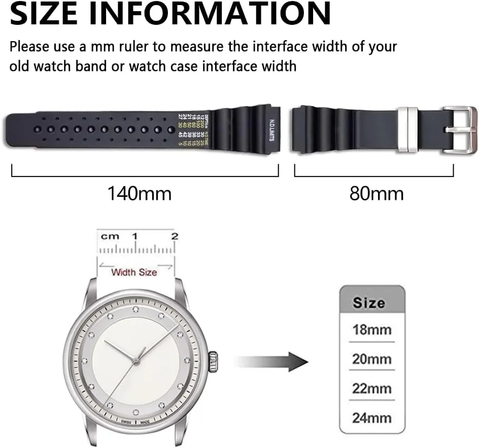 Stainless Steel Loop Divers Model Replacement glimpse crazy trend disperse avocational exact Watchstrap Rubber Curved Line Watch Band 20mm 22mm 24mm 