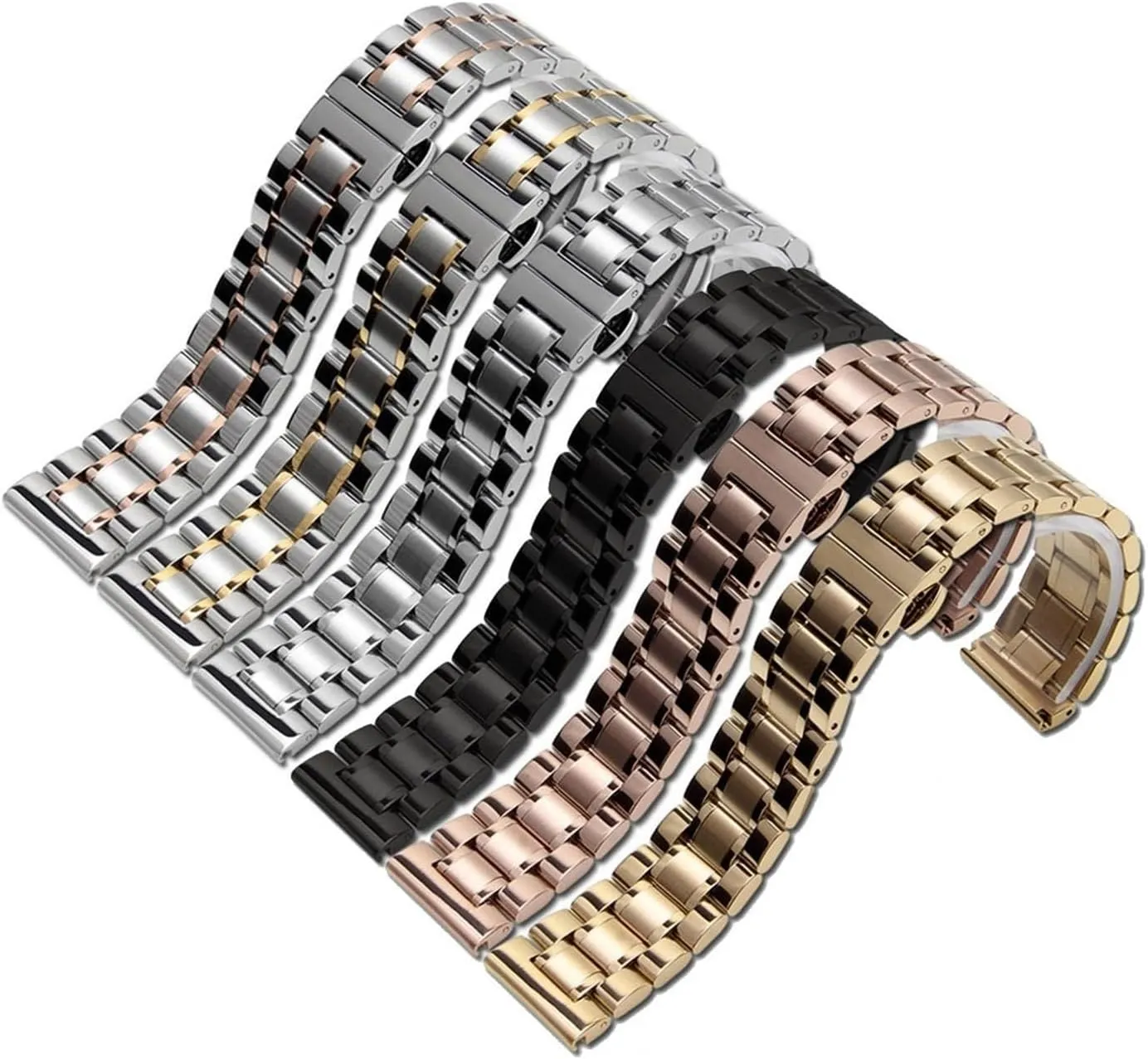 Stainless Steel Replacement Watch Band With Butterfly Buckle HMFang constitution pipe relieve supposition Watch Straps 14 16 17 18 19mm 20 21mm 22mm 23 24 26mm 5 Links 