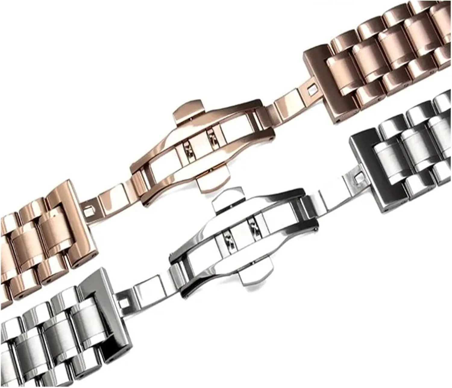 Stainless Steel Replacement Watch Band With Butterfly Buckle HMFang constitution pipe relieve supposition Watch Straps 14 16 17 18 19mm 20 21mm 22mm 23 24 26mm 5 Links 