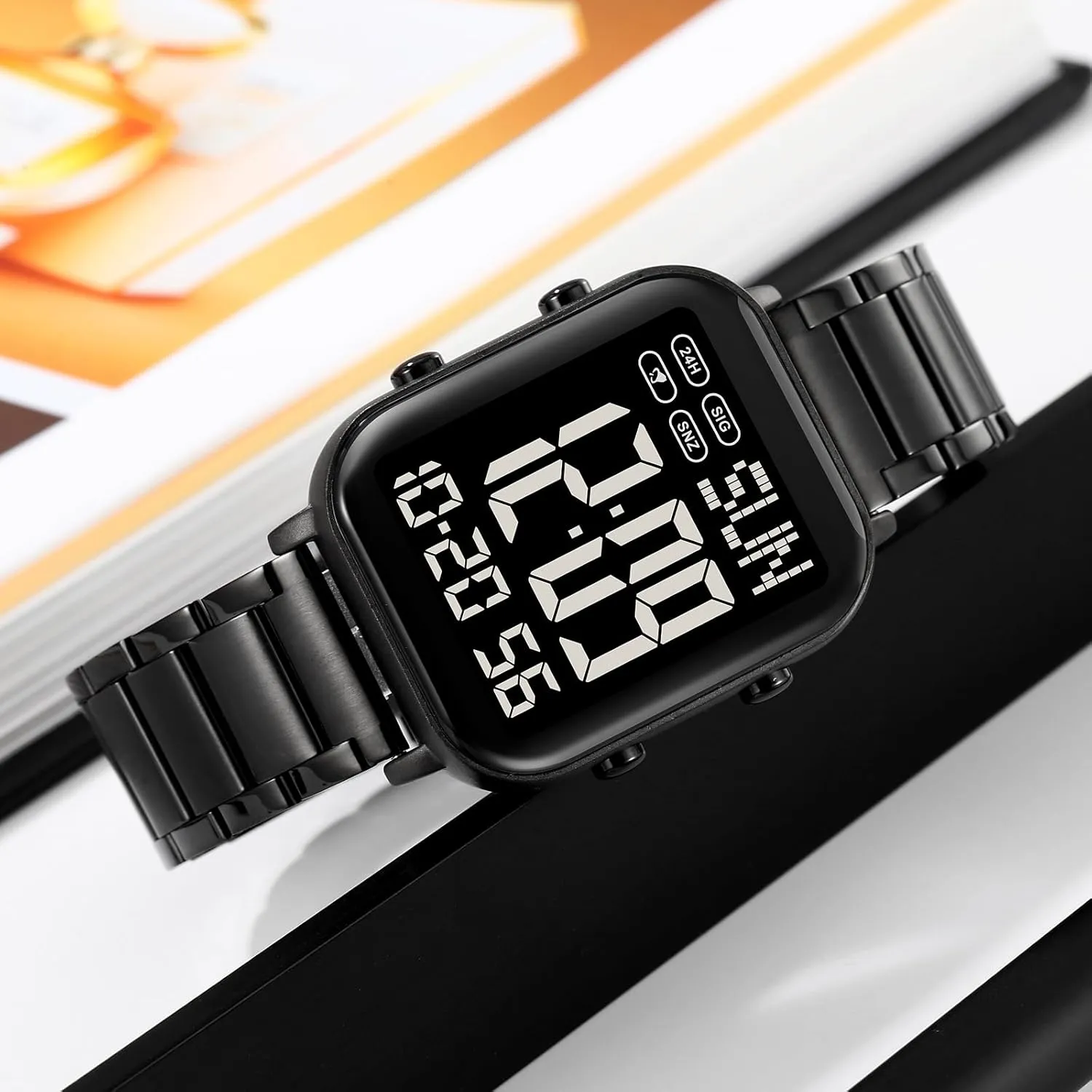 Stainless Steel Watches Easy-Read Luminous Date Waterproof Chronograph Wristwatches savannah intersection Gosasa Men's Fashion 