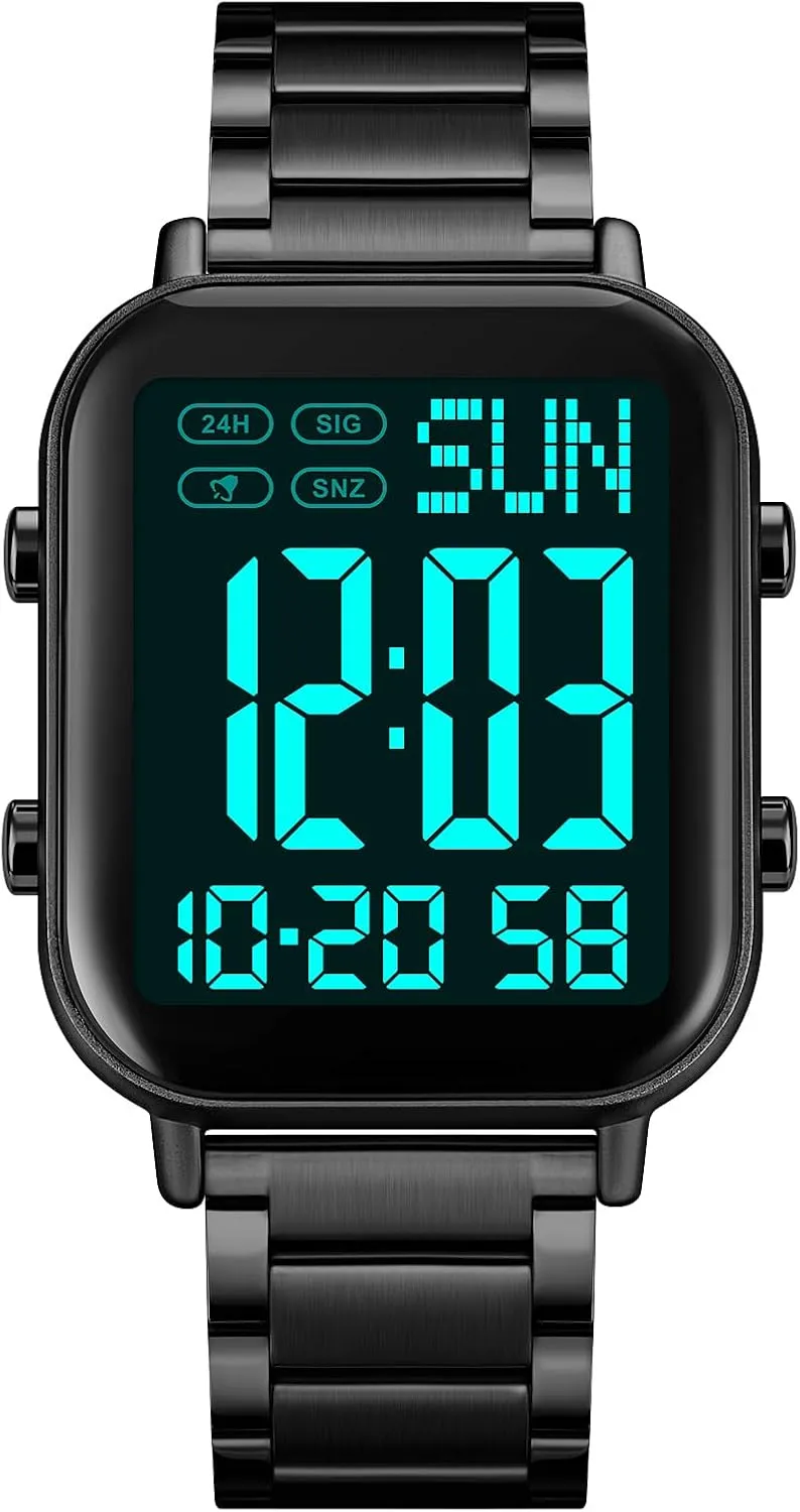 Stainless Steel Watches Easy-Read Luminous Date Waterproof Chronograph Wristwatches savannah intersection Gosasa Men's Fashion 