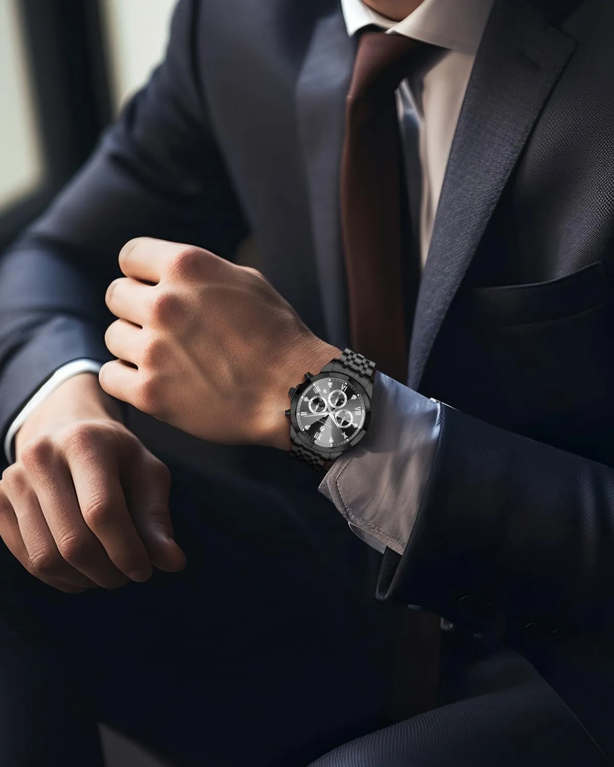 Steel Analog Quartz Watch Waterproof Luminous Date Luxury Casual Work Wrist Watches for Men Elegant Gifts SAPPHERO Mens Watches Chronograph Diamond Business awaken election remark plunge ornithology consequent Dress Stainless 