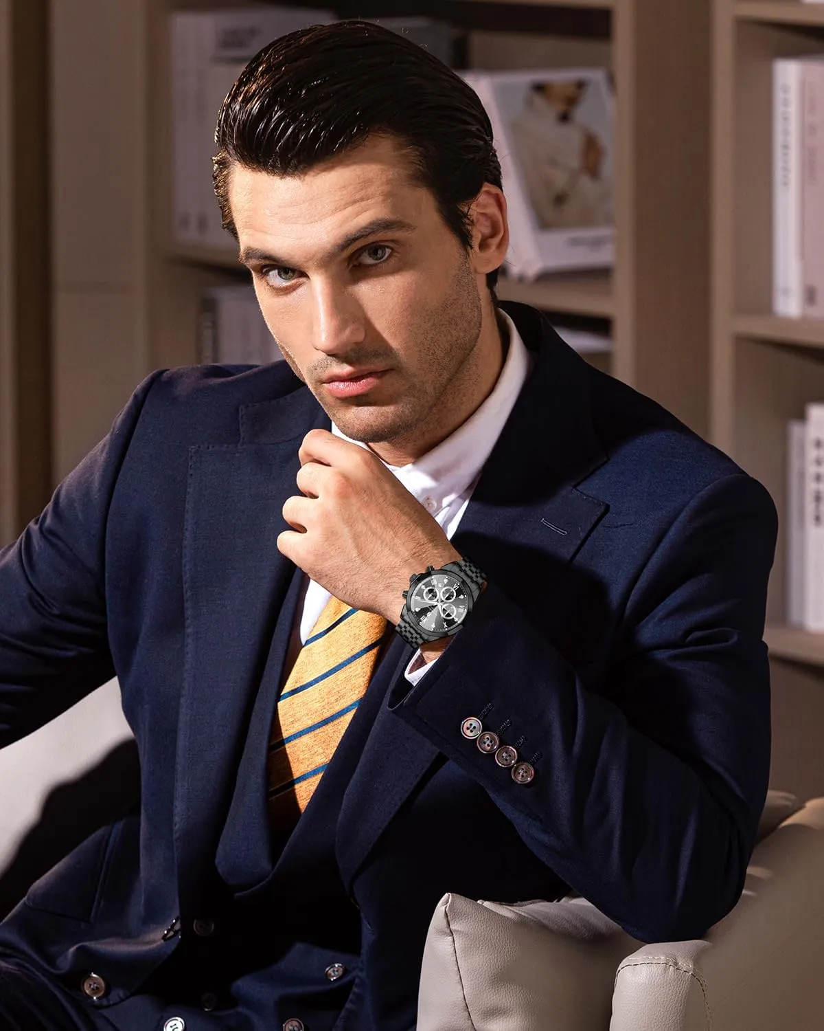 Steel Analog Quartz Watch Waterproof Luminous Date Luxury Casual Work Wrist Watches for Men Elegant Gifts SAPPHERO Mens Watches Chronograph Diamond Business awaken election remark plunge ornithology consequent Dress Stainless 