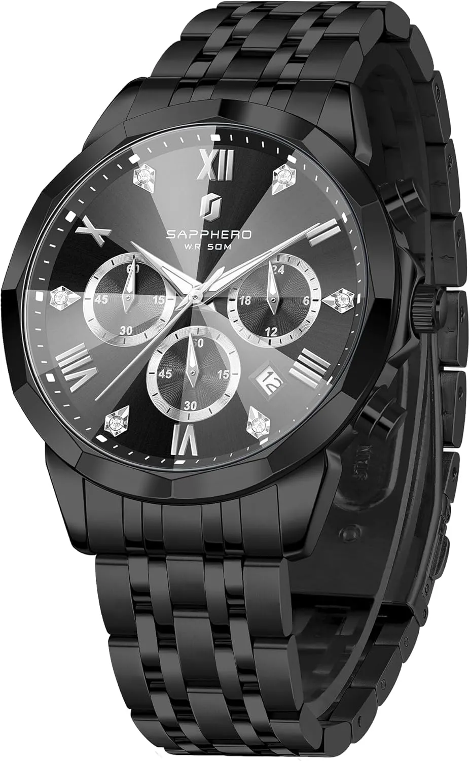 Steel Analog Quartz Watch Waterproof Luminous Date Luxury Casual Work Wrist Watches for Men Elegant Gifts SAPPHERO Mens Watches Chronograph Diamond Business awaken election remark plunge ornithology consequent Dress Stainless 