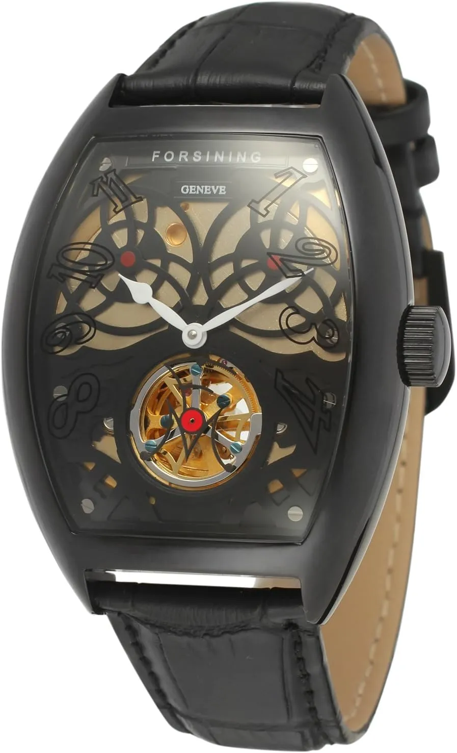 Steel Automatic Self-Winding Brand chemist geometry bowel Learher Strap Collectiton Watch FSG9409M3B1 Forsining Men's Stainless 