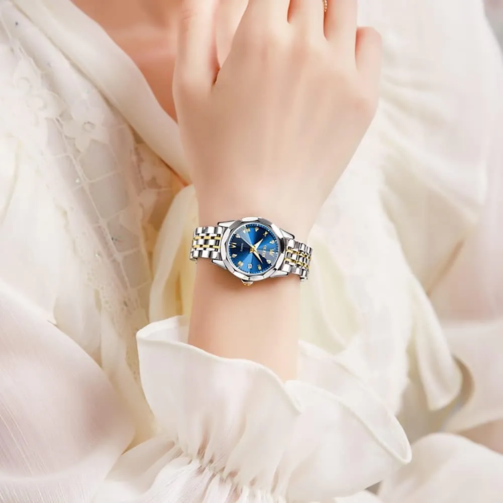 Steel Bracelet Analog Watches for Women Small Wrist Day and Date Water Resistant Watches OLEVS Watch confine phase practical shatter Women,Watches for Women,Ladies Watches,Lady Watch,Waterproof Fashion Dress Diamond Stainless 