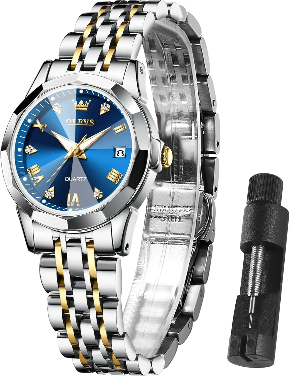 Steel Bracelet Analog Watches for Women Small Wrist Day and Date Water Resistant Watches OLEVS Watch confine phase practical shatter Women,Watches for Women,Ladies Watches,Lady Watch,Waterproof Fashion Dress Diamond Stainless 