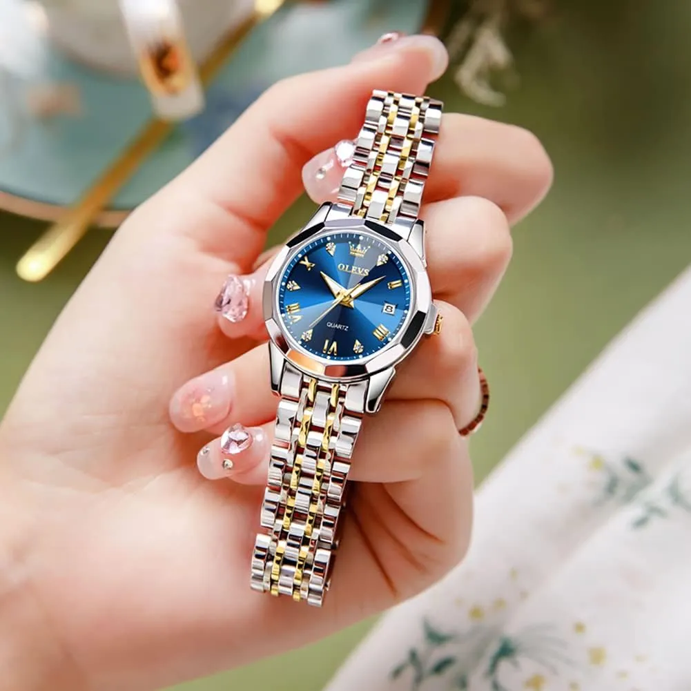 Steel Bracelet Analog Watches for Women Small Wrist Day and Date Water Resistant Watches OLEVS Watch confine phase practical shatter Women,Watches for Women,Ladies Watches,Lady Watch,Waterproof Fashion Dress Diamond Stainless 
