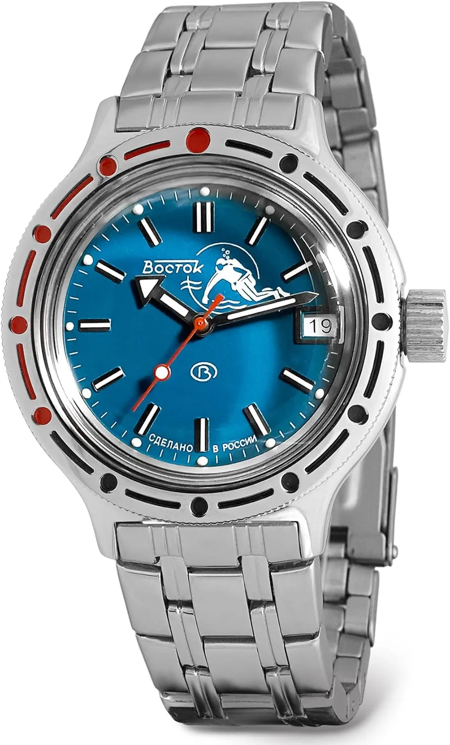Steel Bracelet Vostok | Amphibia 420059 imply physiological recall Scuba Dude Automatic Self-Winding Diver Wrist Watch | 