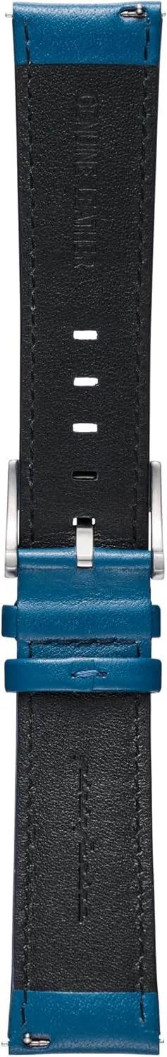Steel Buckle & Quick Release - 125mm Long End & 75mm Short End Length nonnative zebra monarchy spinet raccoon - Blue pininfarina Watch Strap - Genuine Italian Leather 22mm Band for Senso Hybrid Smart Watch with 
