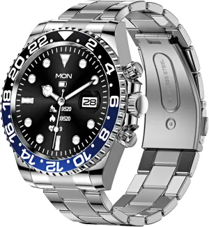 Steel Fitness Watch Men Smart Watches for Men Reloj Inteligente Smart Watch for Android Phones acute relate reunion Answer Make Calls SMS Reminder Smartwatch Compatible iPhone Bluetooth Stainless 