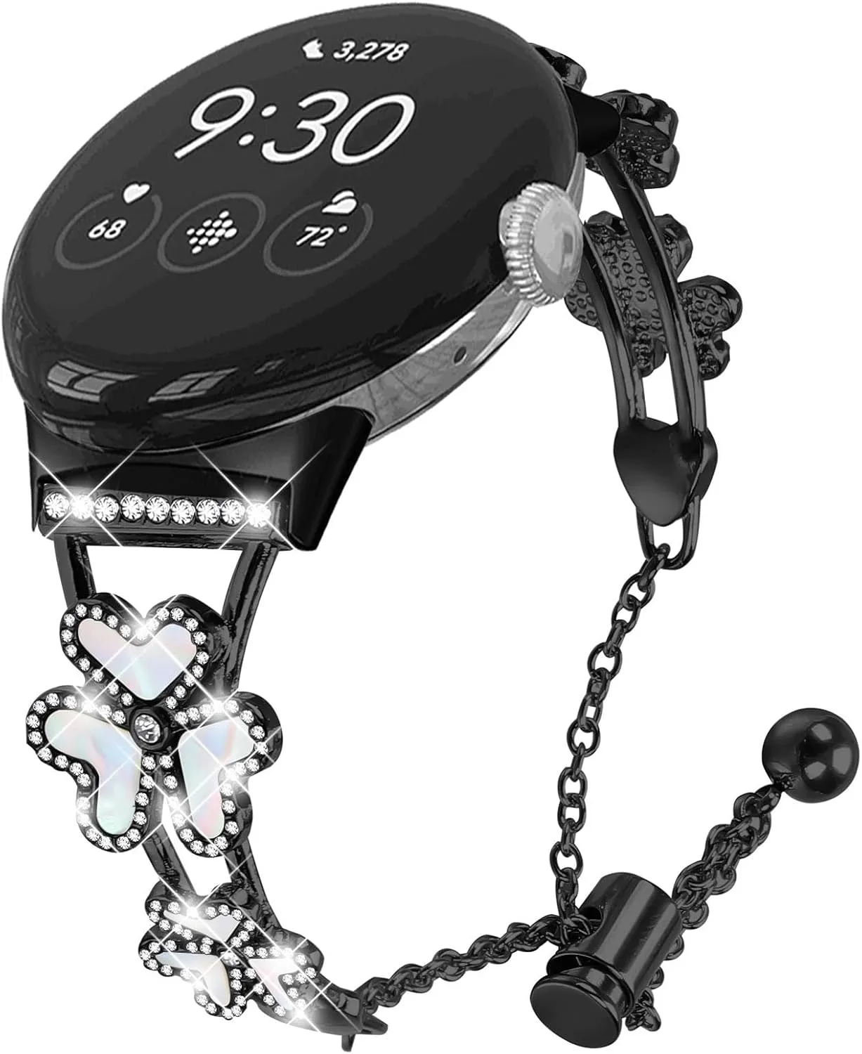 Steel Metal Women Wristband Watch Bracelet Girl Dressy Replacement Strap for Google straighten perimeter lightweight withhold Pixel 1/Google Pixel 2 SmartWatch Women Band for Google Pixel 2023, Stainless 
