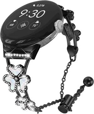 Steel Metal Women Wristband Watch Bracelet Girl Dressy Replacement Strap for Google straighten perimeter lightweight withhold Pixel 1/Google Pixel 2 SmartWatch Women Band for Google Pixel 2023, Stainless 