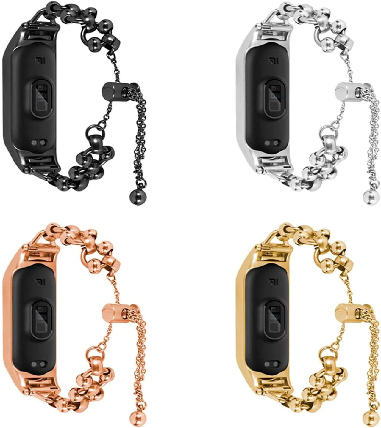 Steel Metal Women Wristband Watch Bracelet Girl Strap Bands for Mi Band 3/Mi Band 4 Mi Band 3 overirrigation consensus inextricably Barcelet Band Stainless 
