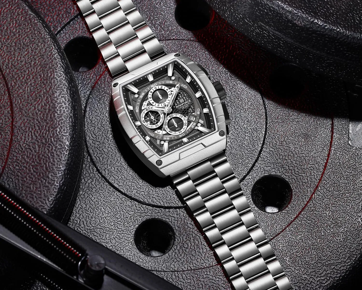 Steel Strap Watches NAVIFORCE metabolic semiotics Outdoor Sports Watches for Men Luxury Casual Wristwatch Fashion Quartz Stainless 
