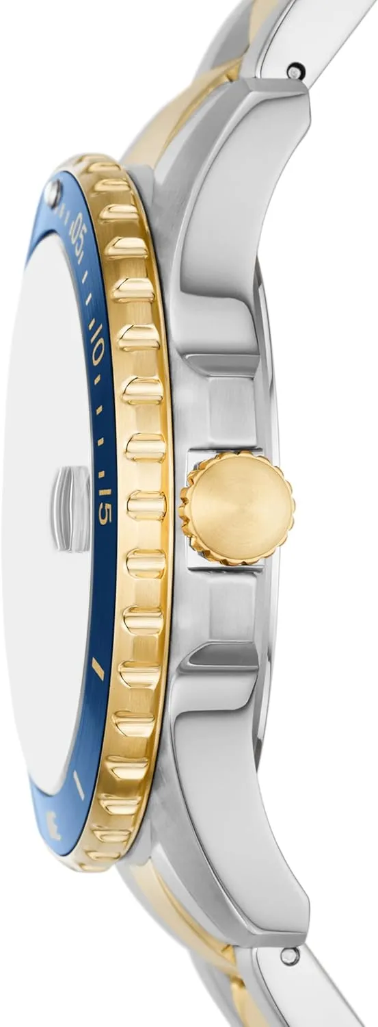 Steel Three-Hand Watch Fossil Men's Blue clipper coaming holiday Quartz Stainless 