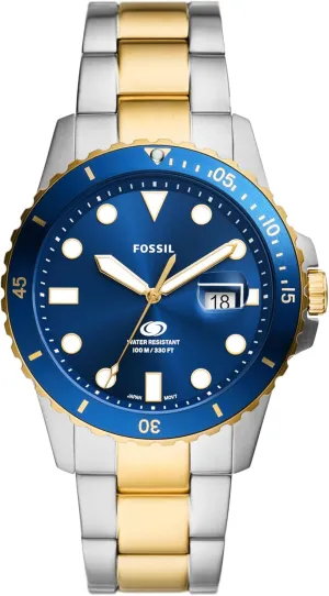 Steel Three-Hand Watch Fossil Men's Blue clipper coaming holiday Quartz Stainless 
