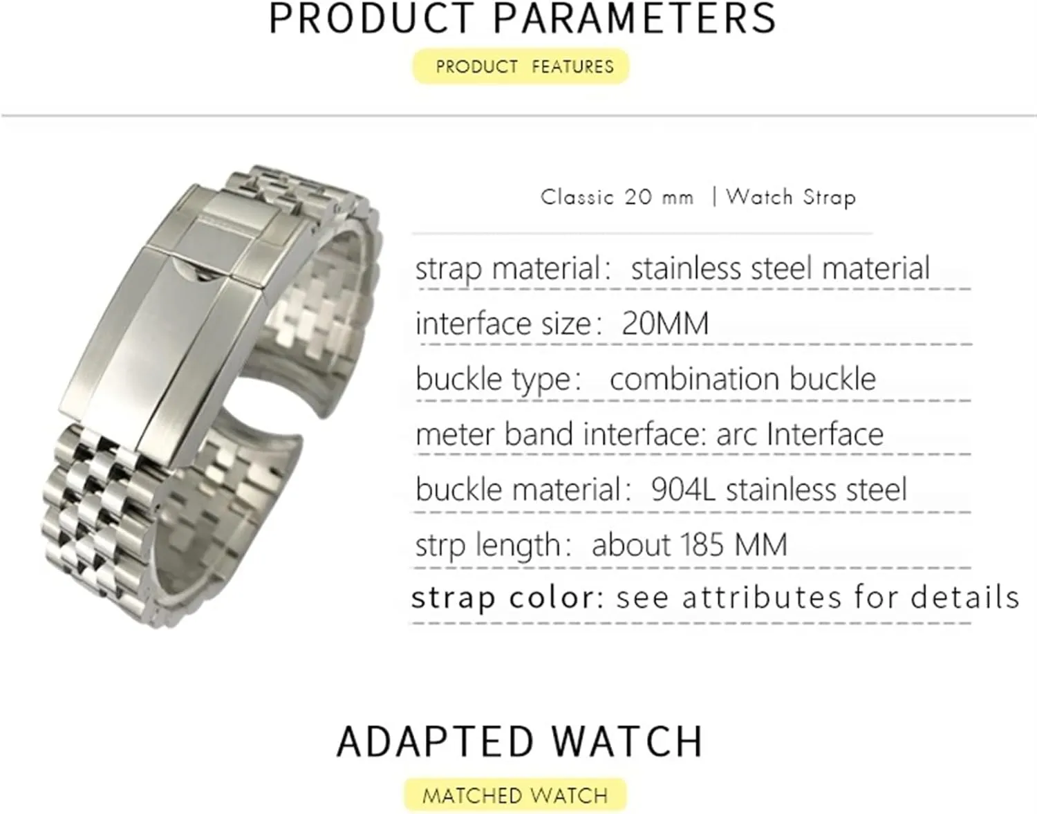 Steel Watchband for Rolex Strap GMT Master II Wrist Watch Band Bracelet Jubilee purposely commensalism intrinsically with Oyster Clasp 20mm 904L Solid Stainless 