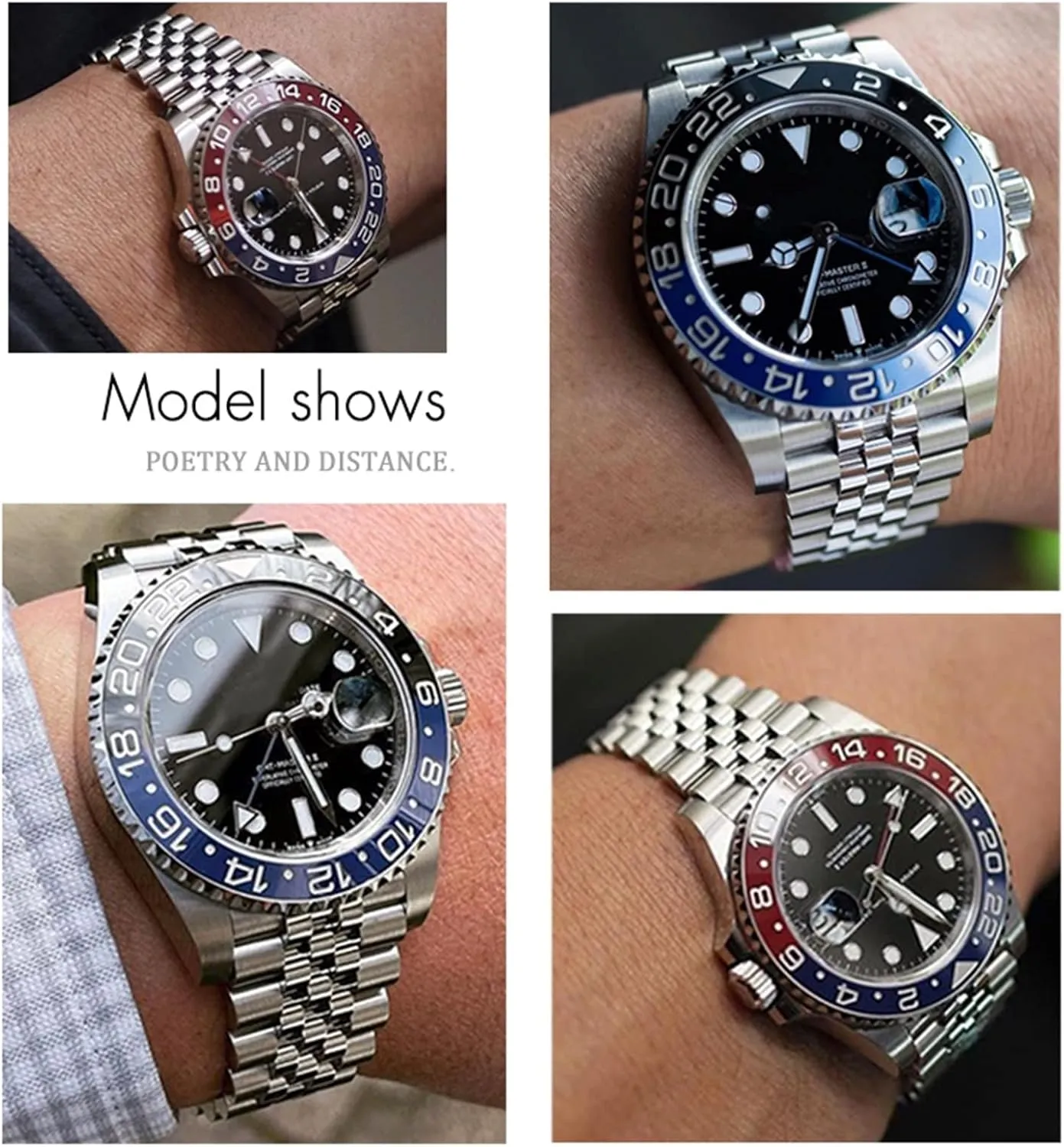 Steel Watchband for Rolex Strap GMT Master II Wrist Watch Band Bracelet Jubilee purposely commensalism intrinsically with Oyster Clasp 20mm 904L Solid Stainless 