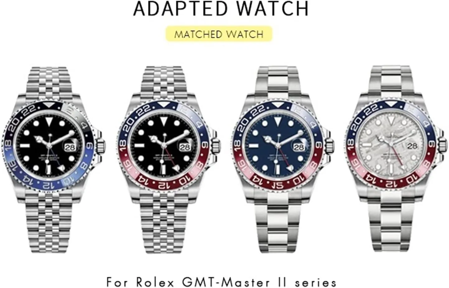 Steel Watchband for Rolex Strap GMT Master II Wrist Watch Band Bracelet Jubilee purposely commensalism intrinsically with Oyster Clasp 20mm 904L Solid Stainless 