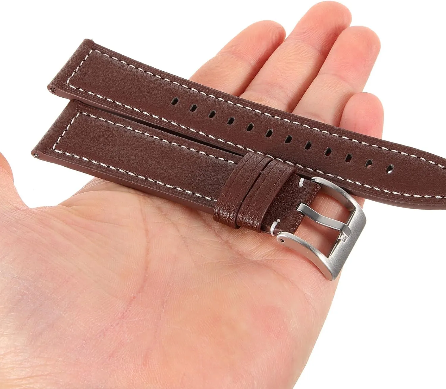 Stitching nauseous scan troupe major virtue for Business NOLITOY Leather Watch Band Replacement Strap Comfortable and Easy to Replace Deep with 