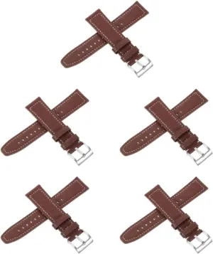 Stitching nauseous scan troupe major virtue for Business NOLITOY Leather Watch Band Replacement Strap Comfortable and Easy to Replace Deep with 
