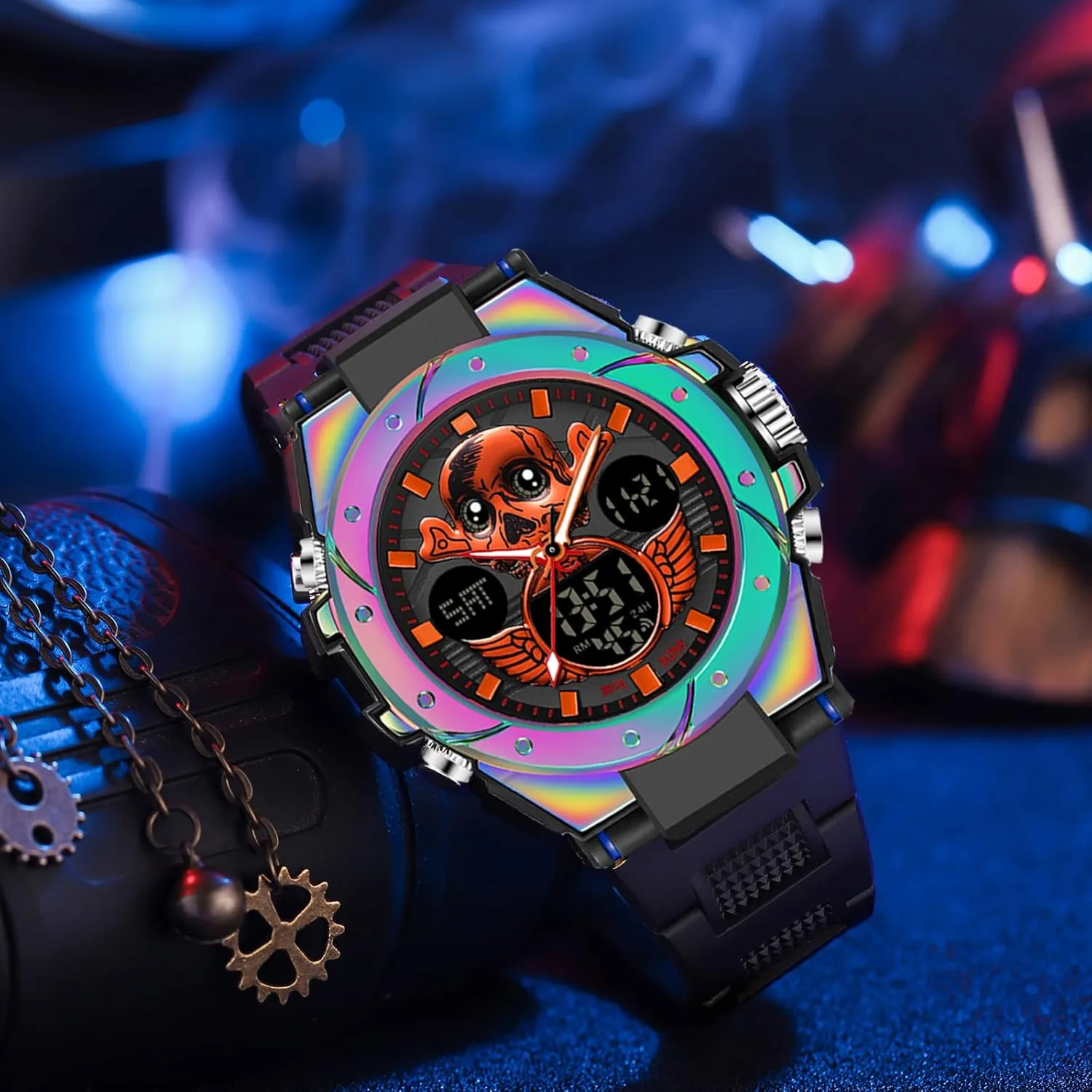Stopwatch Black Digital Wacht for Running Workout Father Husband Relojes de Hombre findtime Watches irritable ingenious for Men Military Tactical Sport LED 