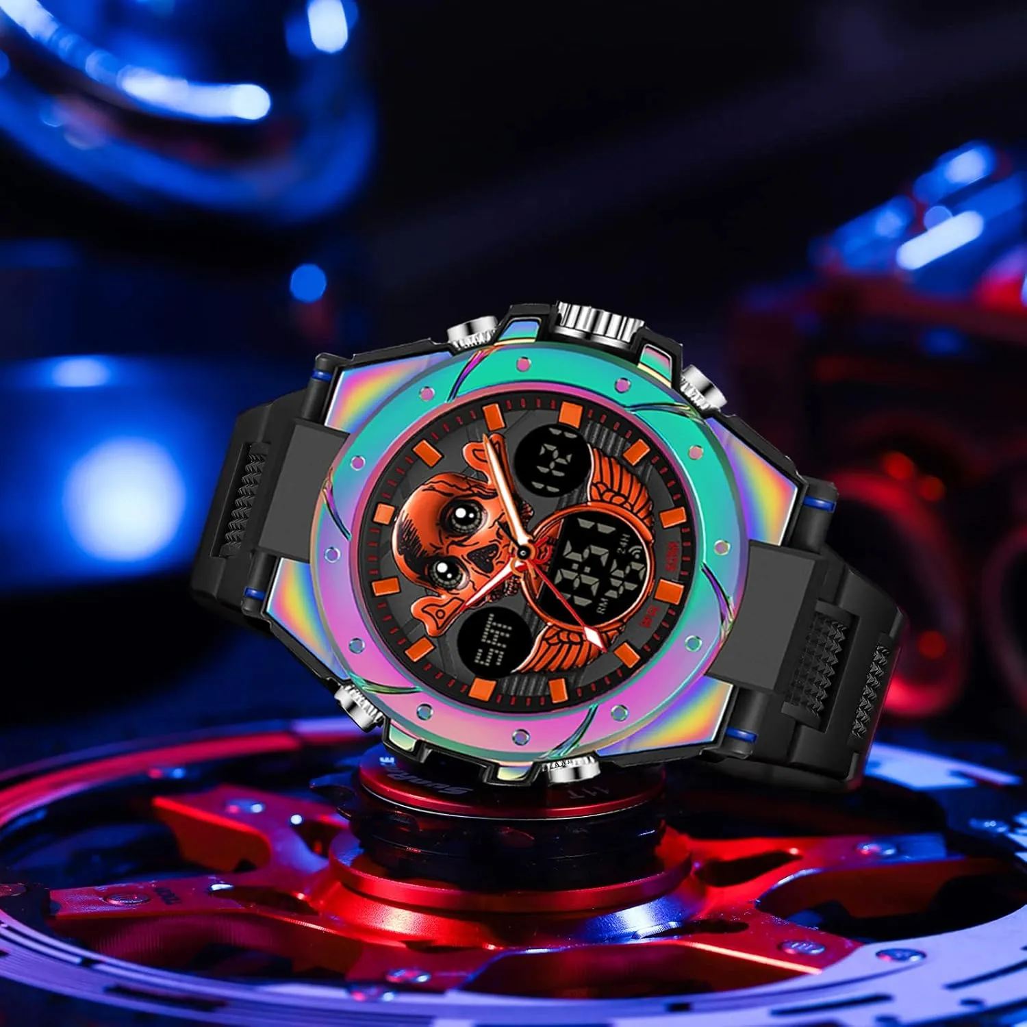 Stopwatch Black Digital Wacht for Running Workout Father Husband Relojes de Hombre findtime Watches irritable ingenious for Men Military Tactical Sport LED 