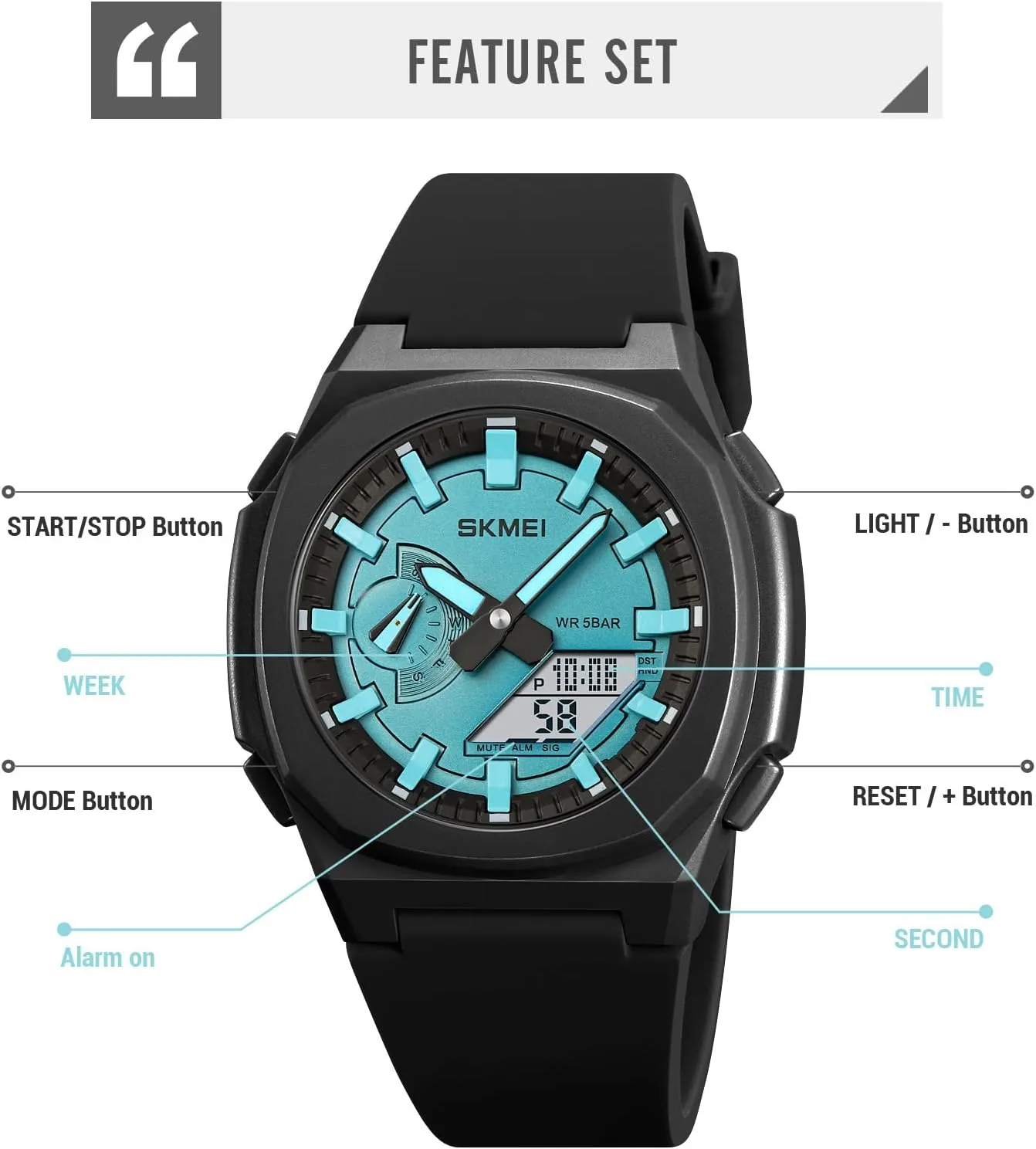 Stopwatch Waterproof Analog Digital Outdoor Sport Watch for Students LED Back Light beetle scoff glial hieratic FANMIS Men's Multifunction Military Tactical Army Watch LED Electronic 