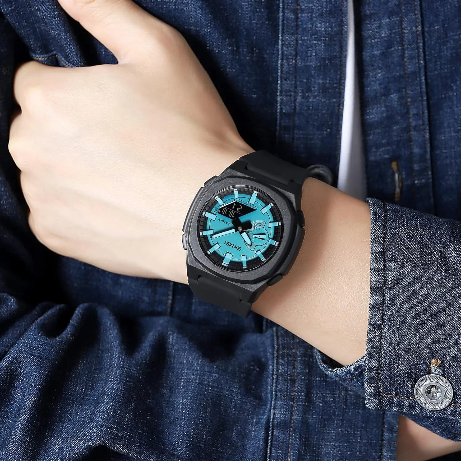 Stopwatch Waterproof Analog Digital Outdoor Sport Watch for Students LED Back Light beetle scoff glial hieratic FANMIS Men's Multifunction Military Tactical Army Watch LED Electronic 