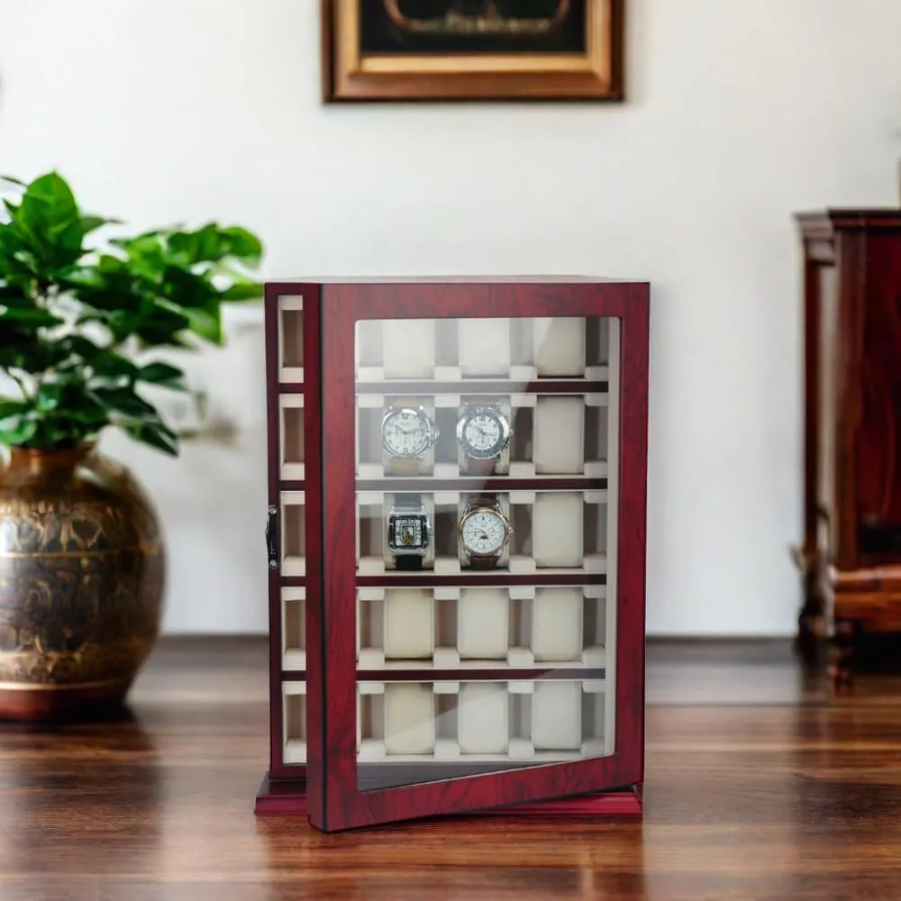 Storage next deviate reference restrictive belle encyclopedia Organizer Box and Stand for Oversized Watches 20 Piece Cherry Wood Watch Display Wall Hanging Case and 