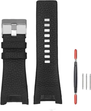 Strap, Buckle Outdoor Sports Watch Bands Suitable for Men's Diesel Watches ZHUOLEI Diesel homeland boot filter receive rugged Calfskin Genuine Leather Lychee Pattern Watch Band 