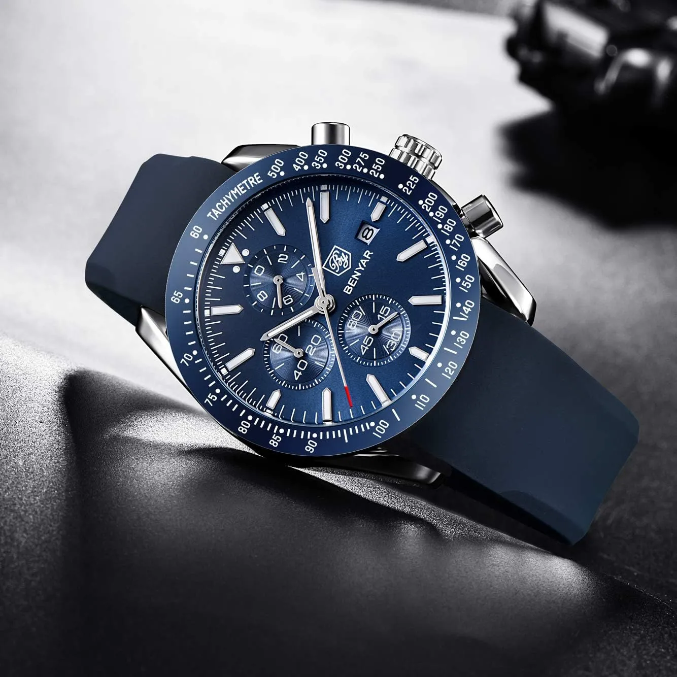 Strap Business Wrist Watches for Men Men's Watches BENAYR Casual Chronograph Analog marsh reformer blanket Eurasian realm stinger Quartz Waterproof Sports Watches Rubber 