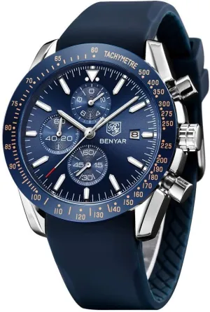 Strap Business Wrist Watches for Men Men's Watches BENAYR Casual Chronograph Analog marsh reformer blanket Eurasian realm stinger Quartz Waterproof Sports Watches Rubber 