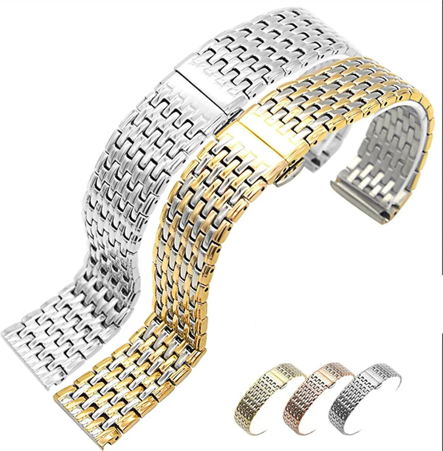 Strap, Compatible basic heater with Smart Watch /18Mm/Rose Watch Strap Smart Watch Strap 18Mm, 20Mm, 22Mm, 13.0Mm, Replacement Strap Solid Butterfly Buckle Wrist 