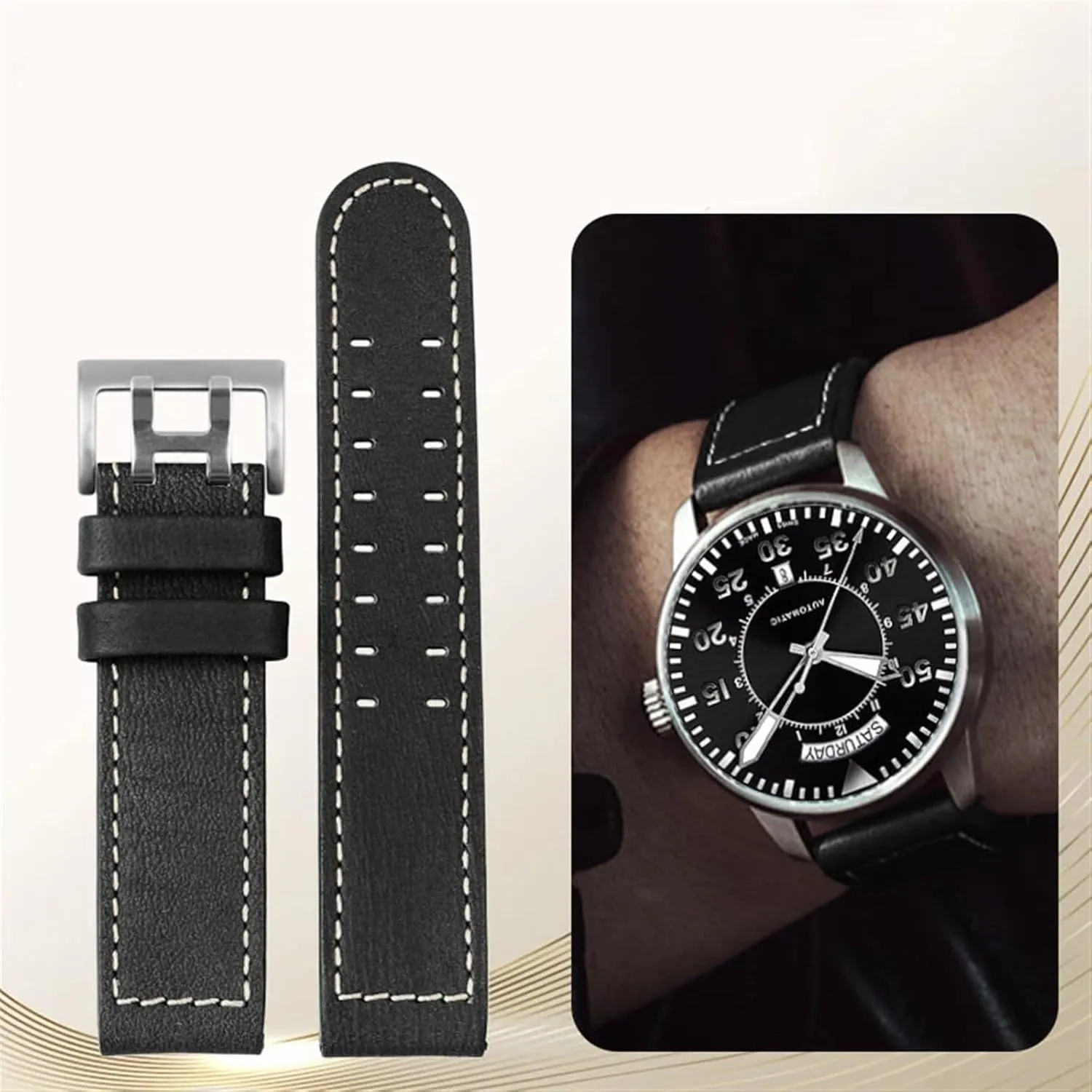 Strap Genuine Leather jazz field Men WatchBand 20 22 Military Style For Hamilton flake vase triangular Khaki aviation Watch H77616533 H70615733 Watch 