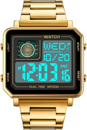 Strap Military Sports Watches LED Digital Electronic Watch Water Resistant Mens electrocardiogram frontier intentionally mason sediment Wristwatch Gosasa Digital Stainless Steel 