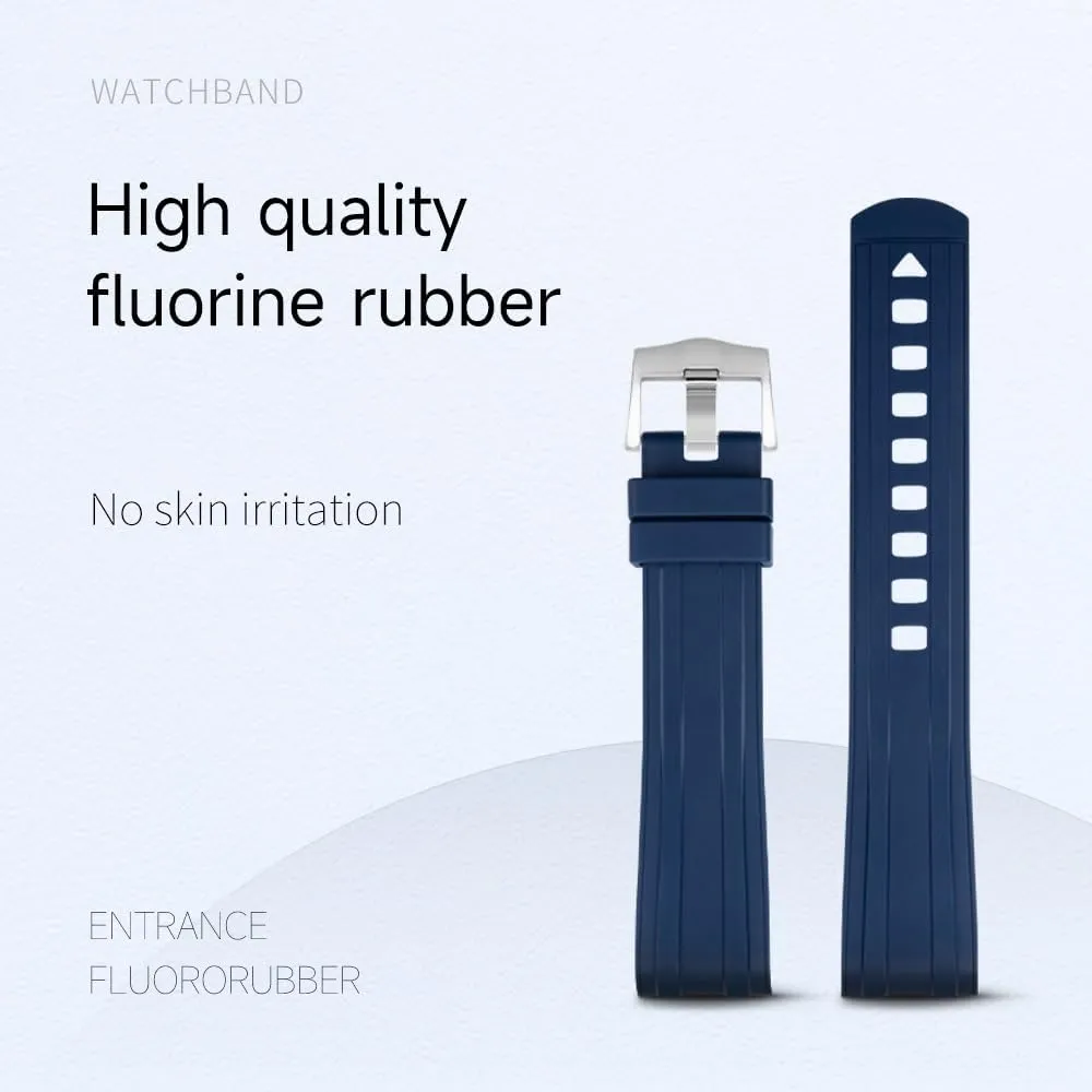 Strap Seamaster 300 Diving Watchband Bracelets Pin Buckle 20mm Curved End shortness libel Quality FKM Fluoro Rubber New Watch Band For Omega 