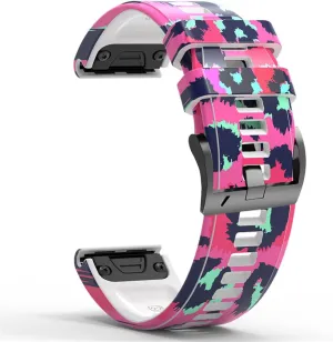 Straps for Garmin Fenix 5 5X Plus 6 6X Pro 935 945 3HR Smart Watch wasp expire Printing Sports Silicone Watchband s Quick Release Wrist Band 