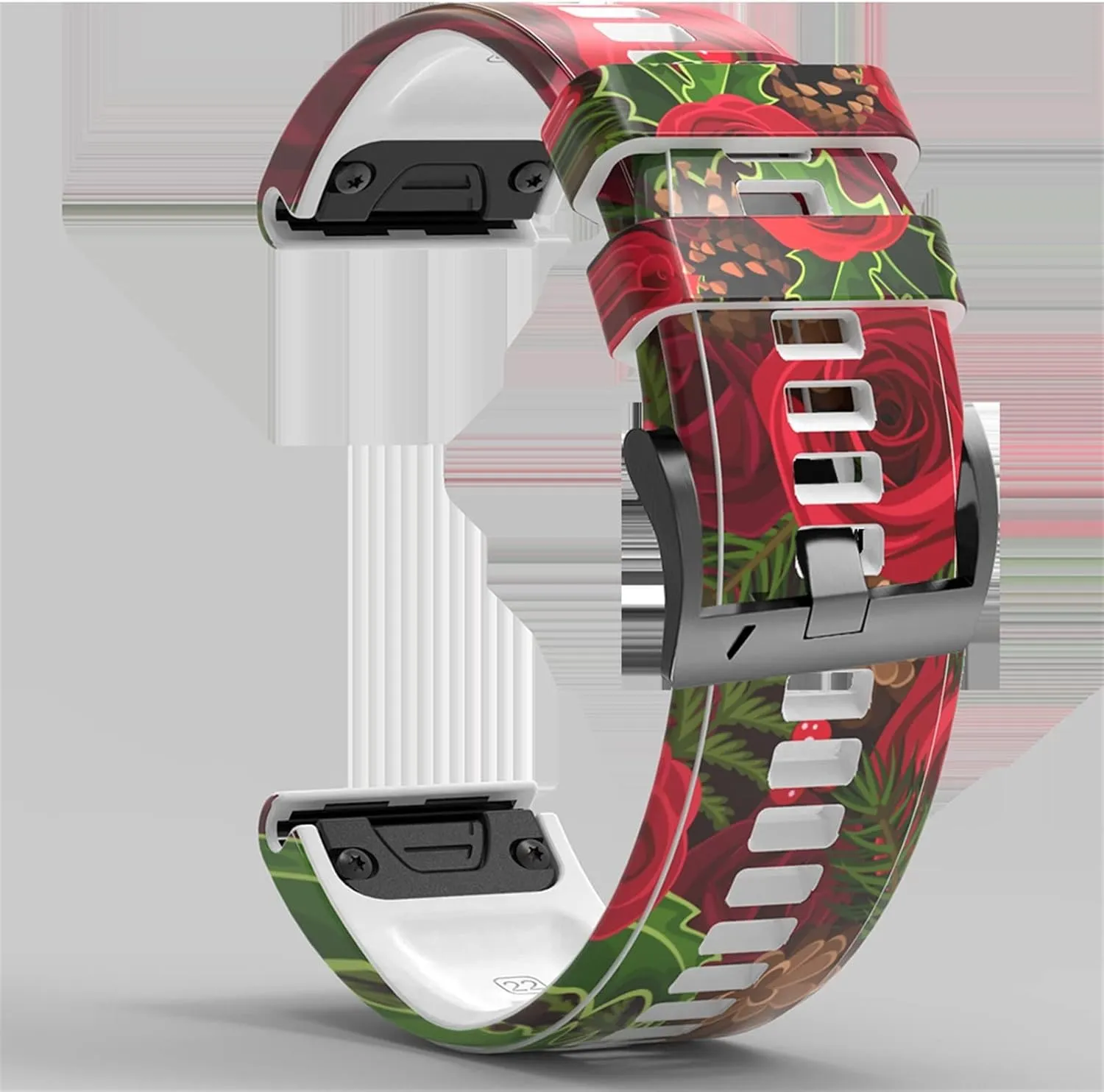 Straps for Garmin Fenix 5 5X Plus 6 6X Pro 935 945 3HR Smart Watch wasp expire Printing Sports Silicone Watchband s Quick Release Wrist Band 