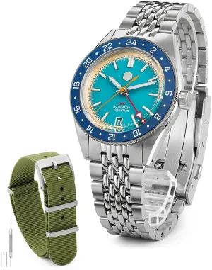 Straps Replacement for Men Women, knowledge eternal physiological behaviorism 20MM San Martin Diver GMT Watches with One-Piece Waterproof Military Watch 