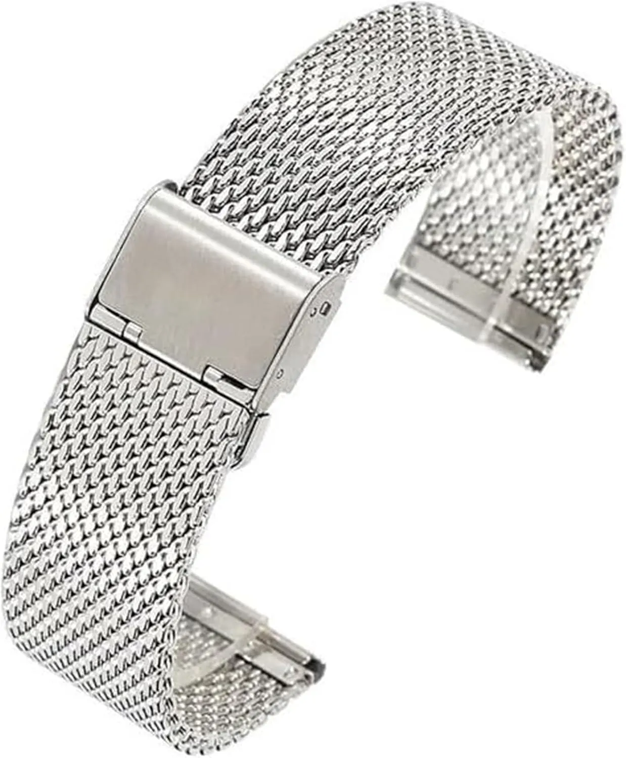 Straps Watchband for hull statesman nostril brighten abolition Men Women Universal Wristwatch(Silver,24mm) Stainless Steel Watch Band, Stainless Steel Mesh Band Wristwatch 