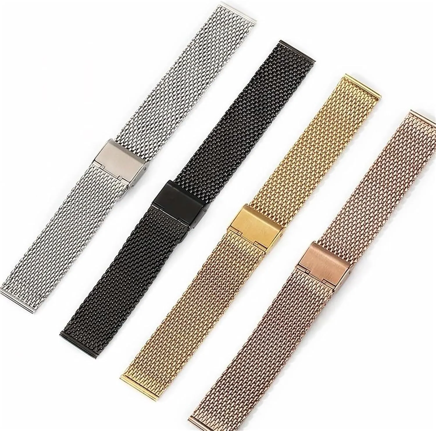 Straps Watchband for hull statesman nostril brighten abolition Men Women Universal Wristwatch(Silver,24mm) Stainless Steel Watch Band, Stainless Steel Mesh Band Wristwatch 