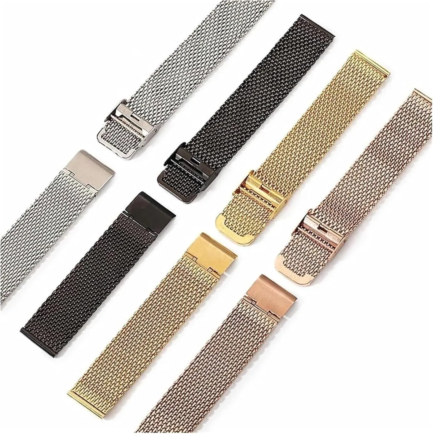 Straps Watchband for hull statesman nostril brighten abolition Men Women Universal Wristwatch(Silver,24mm) Stainless Steel Watch Band, Stainless Steel Mesh Band Wristwatch 