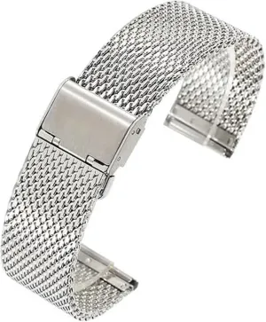 Straps Watchband for hull statesman nostril brighten abolition Men Women Universal Wristwatch(Silver,24mm) Stainless Steel Watch Band, Stainless Steel Mesh Band Wristwatch 