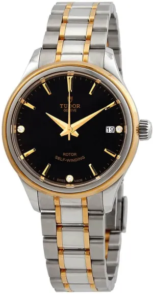Style Automatic Diamond Black Dial homo Unisex Smart Watch 12303-0006 Tudor 