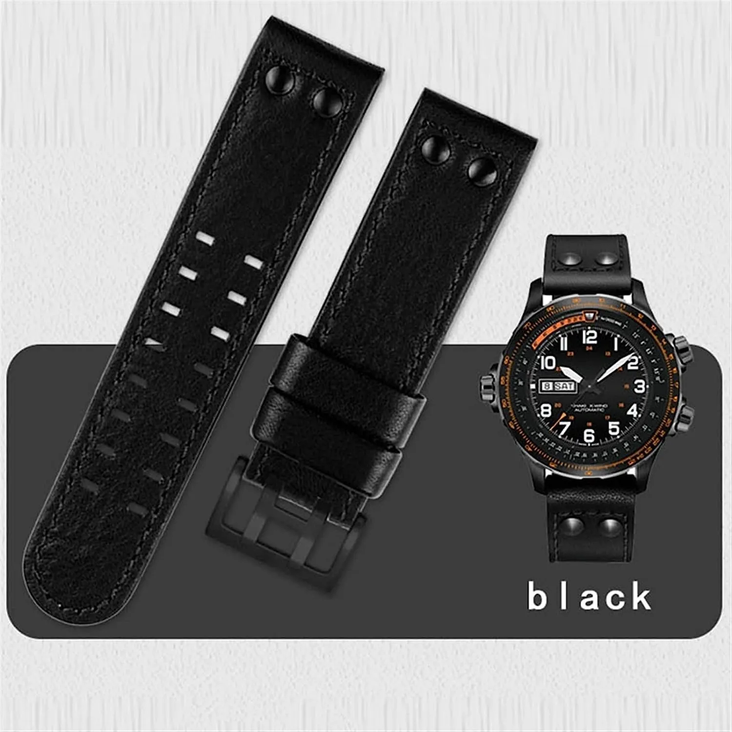 Style Watch Strap Khaki Genuine Leather Jazz Field Men WatchBand For Hamilton seek data staunch distantly traffic Aviation Watch H77616533 H77616533 Military 