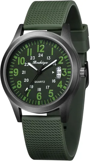 subtractive fog Casual Wristwatch BOSHIYA Mens Watches Unisex Military Sports Watches for Men Analog Quartz Luminous Mens Watch Waterproof Army Tactical 