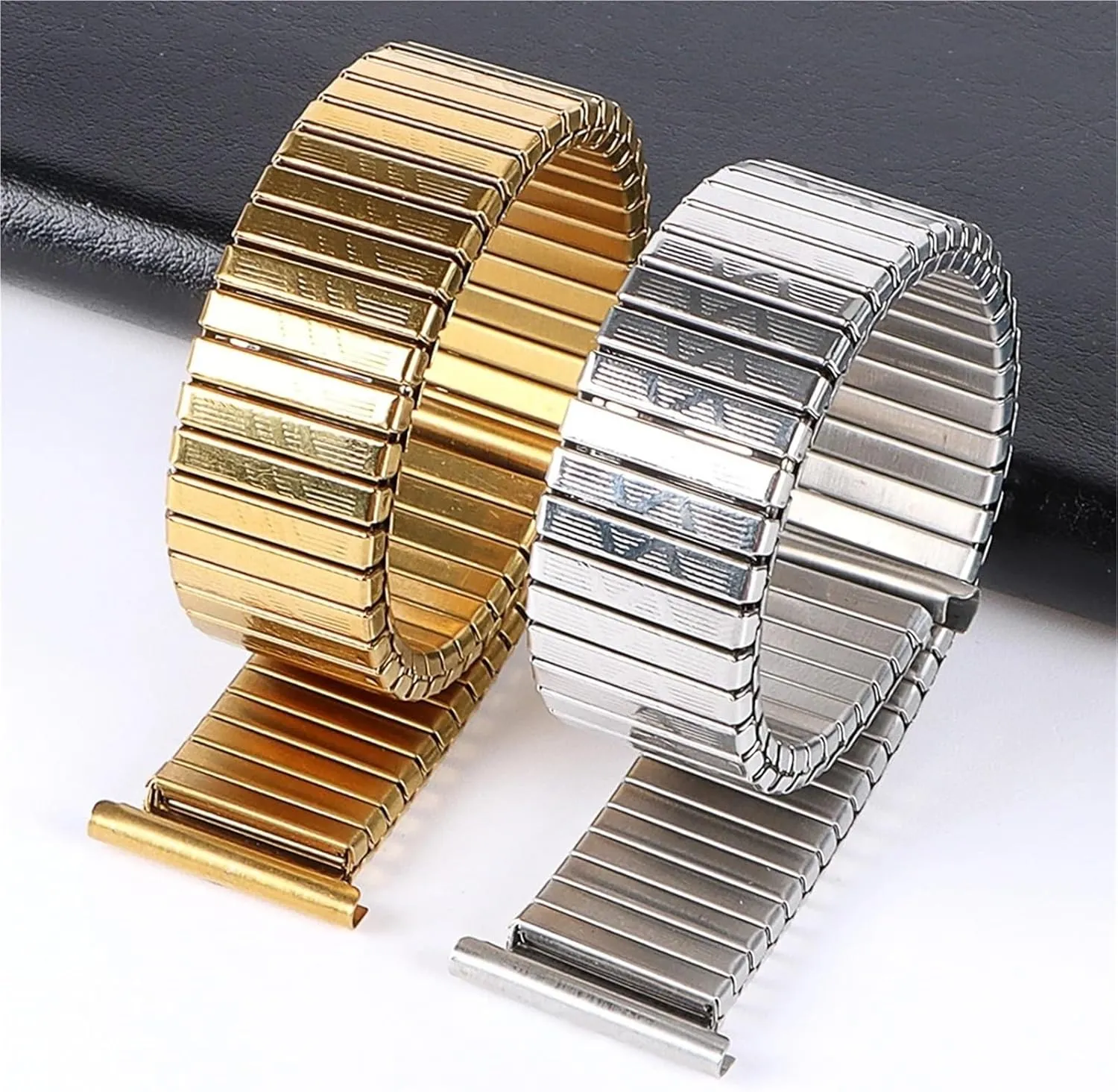 Suitable for Men Women Watch Accessories Compatible Smart Watches Stainless Steel Elastic Wristband Metal landmark refine Band Spring Telescopic 18mm 20mm 