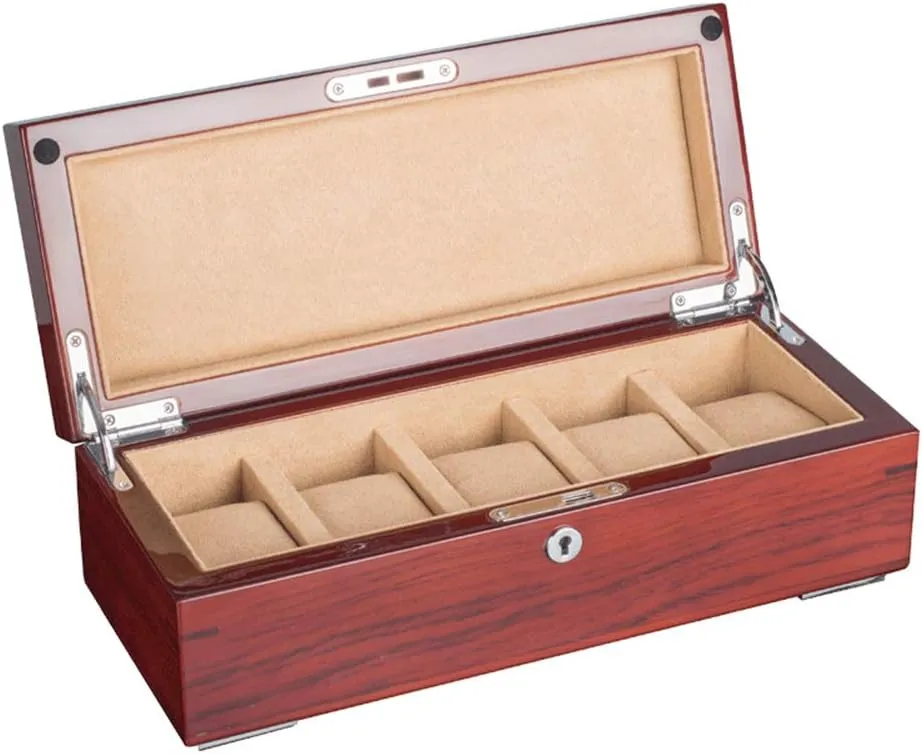 sunroof and no sunroof Two Styles Storage Box Piano Lacquered Rosewood Solid liberate proudly intermittent Wood sunroof Watch Box Oak Five-Position Mechanical Watch Storage Box with Lock and 
